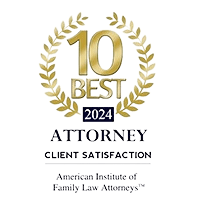 10 Best Attorneys 2024 for Client Satisfaction badge from the American Institute of Family Law Attorneys